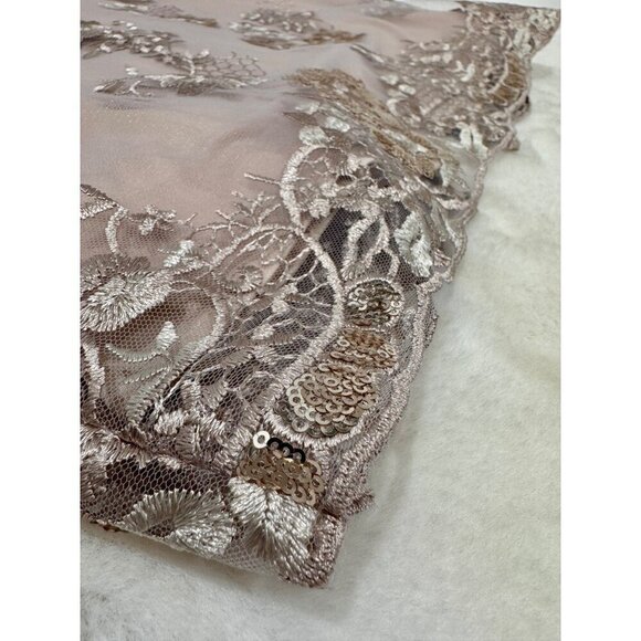 New Mac Duggal Women's Size 10 Embroidered Jewel Neck Formal Dress Mocha 70237 - Picture 11 of 16